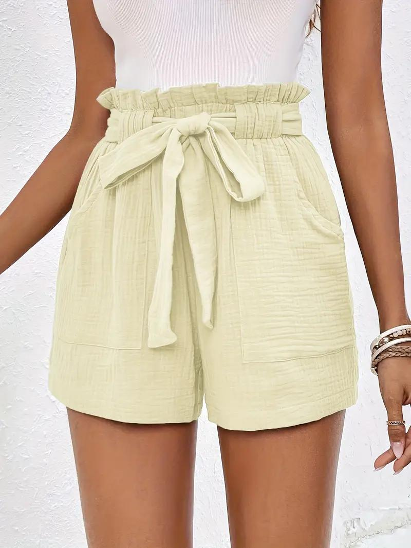 GR | Shorts with belt, loose fit, high-waisted shorts, mini shorts