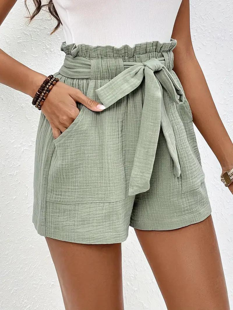 GR | Shorts with belt, loose fit, high-waisted shorts, mini shorts
