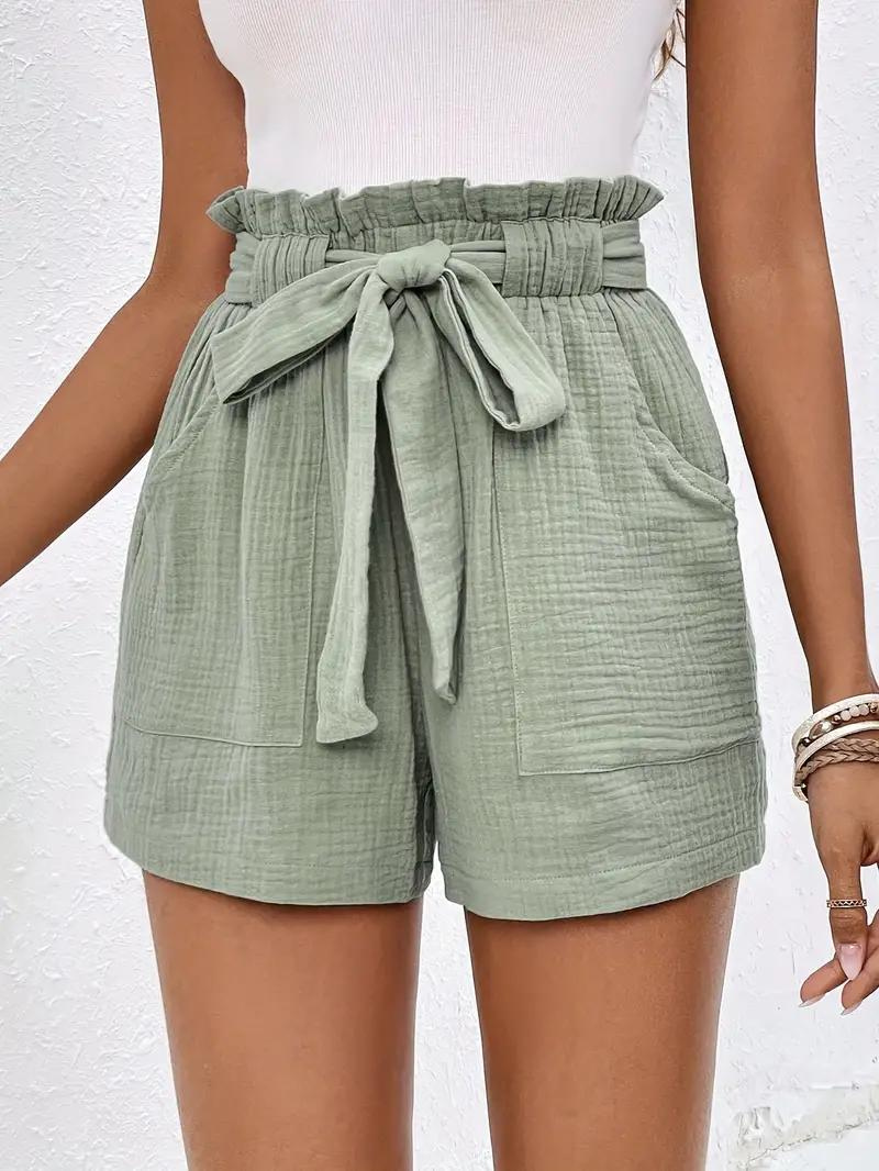 GR | Shorts with belt, loose fit, high-waisted shorts, mini shorts