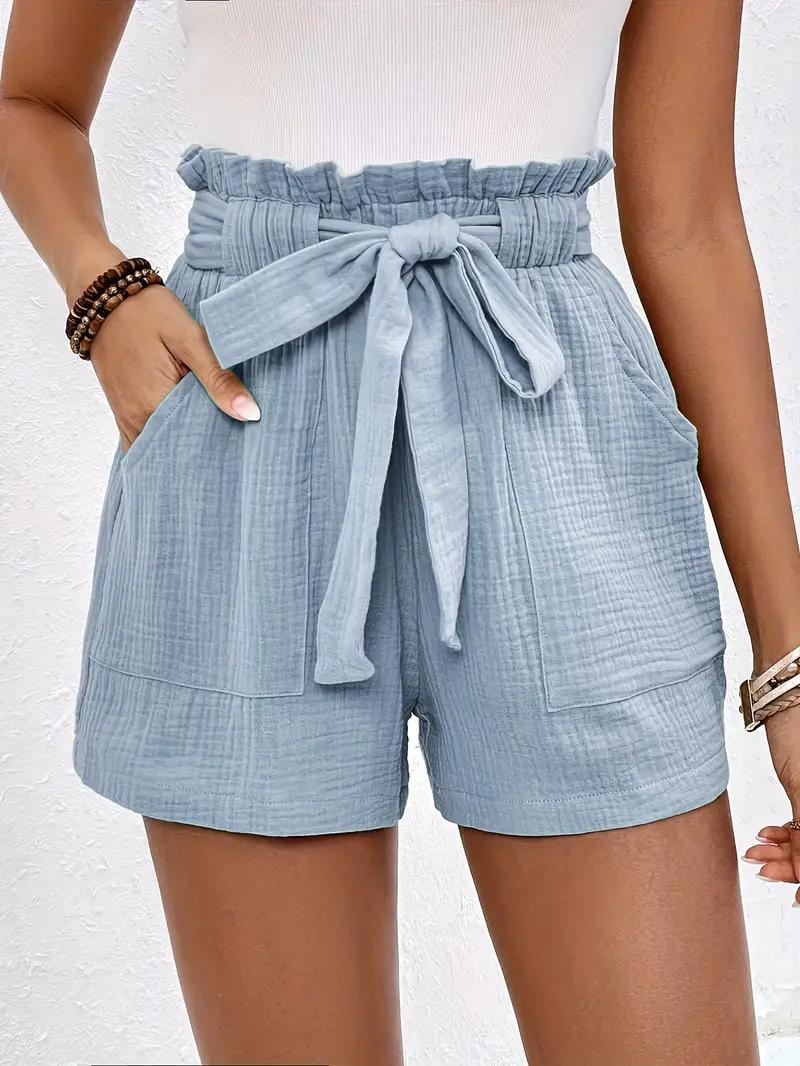 GR | Shorts with belt, loose fit, high-waisted shorts, mini shorts