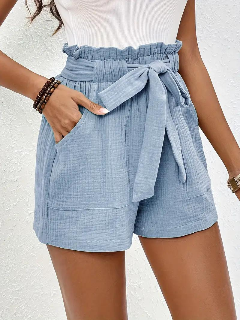 GR | Shorts with belt, loose fit, high-waisted shorts, mini shorts