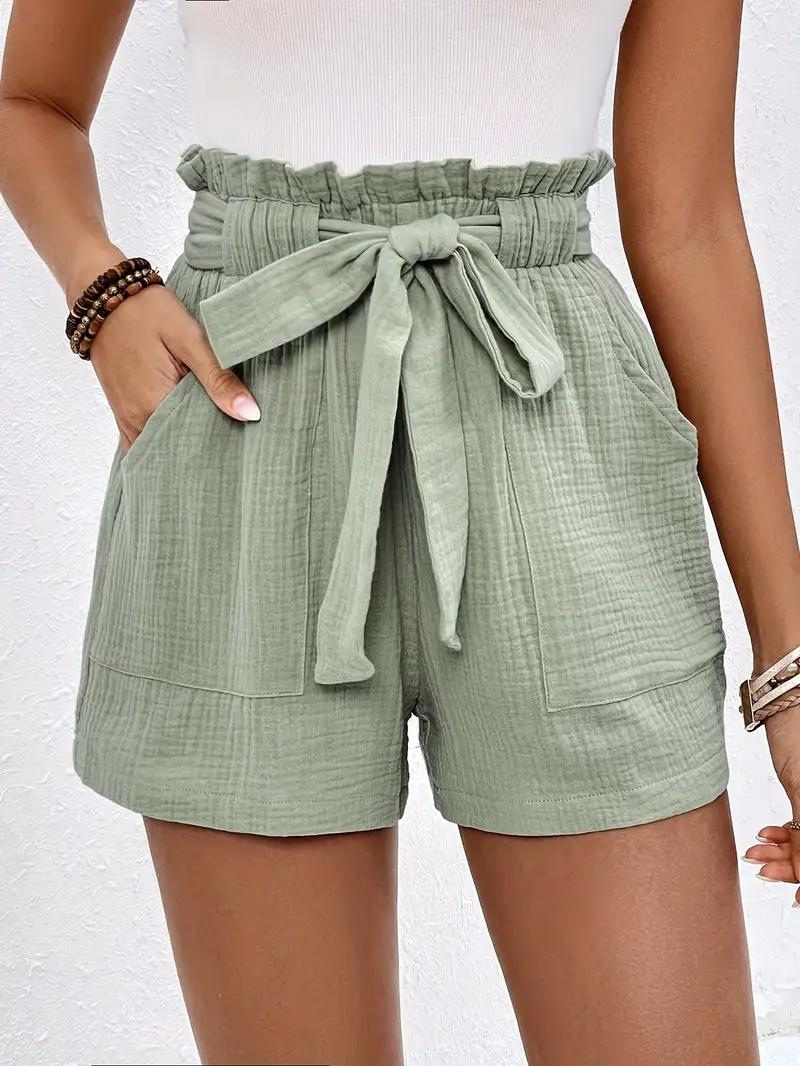GR | Shorts with belt, loose fit, high-waisted shorts, mini shorts
