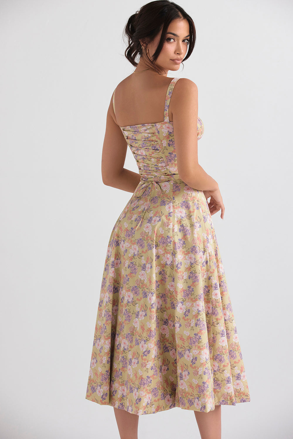 GR | Ärmellos Rückenkrawatte Midikleid Sonnenkleid