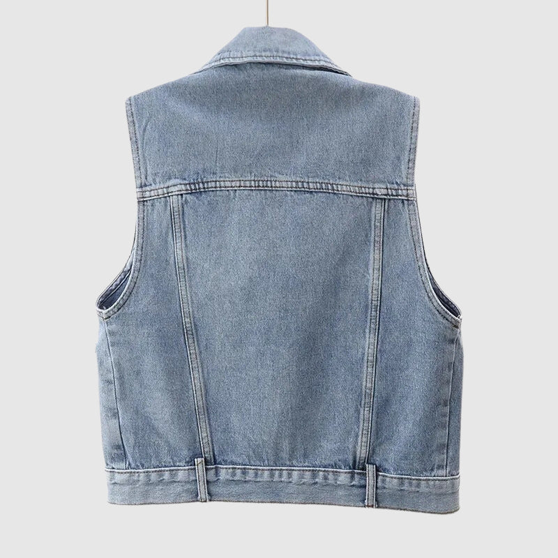 GR - Denim Vest with Pearl