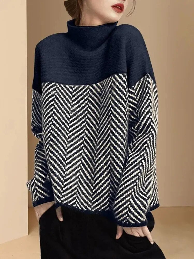 Split soft sweater with a medium collar