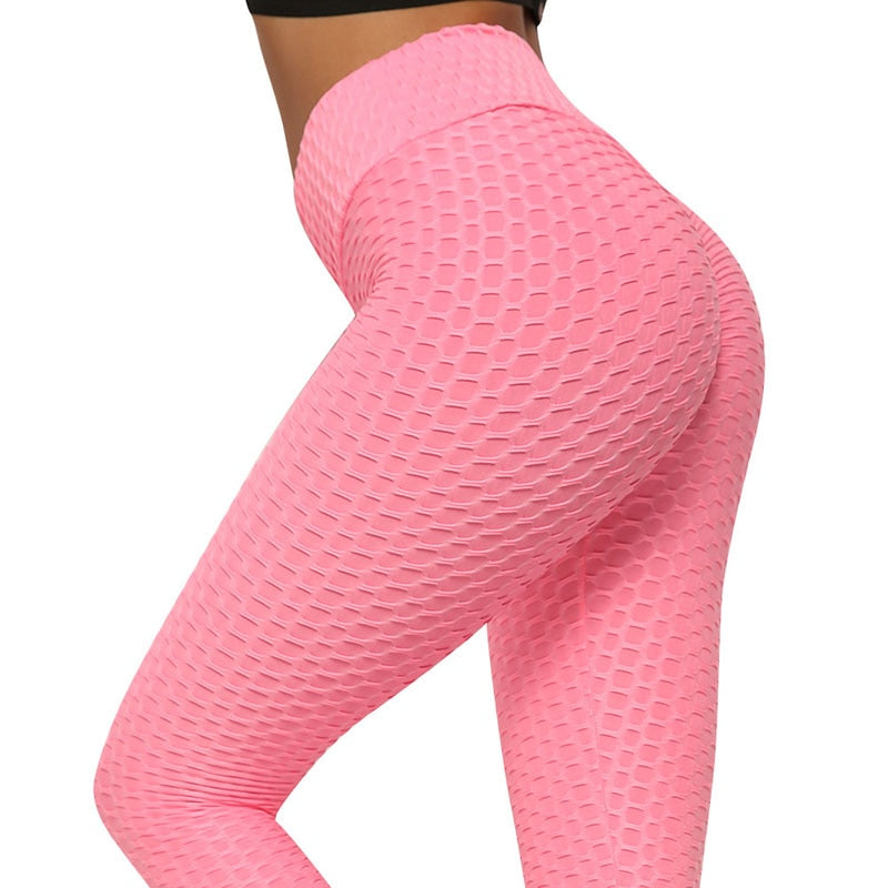 GR | High-waisted leggings with honeycomb structure 