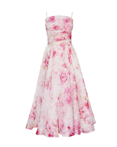 GR | Asymmetrical dress with printed belt