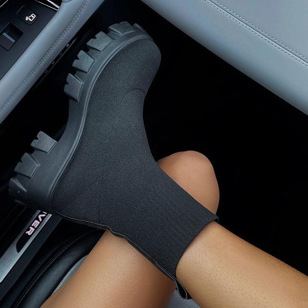 GR | Chunky Platform Sock Boots Women's Boots