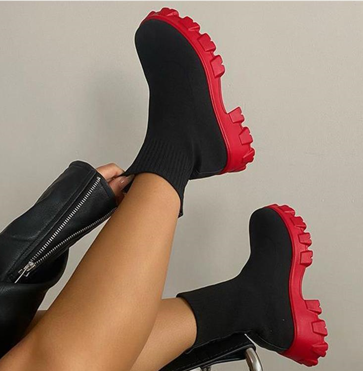 GR | Chunky Platform Sock Boots Women's Boots