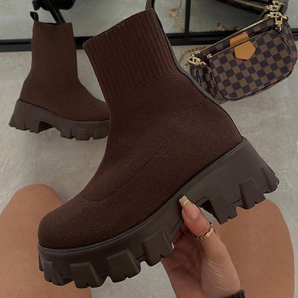GR | Chunky Platform Sock Boots Women's Boots