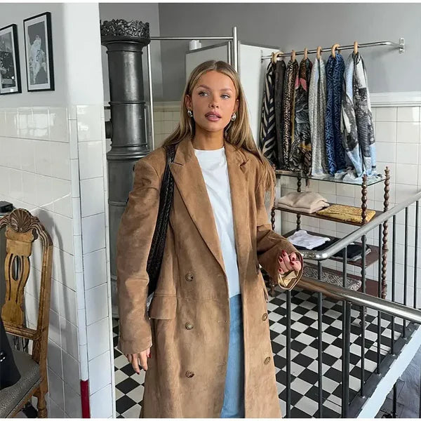 GR | Faux Suede Trenchcoat