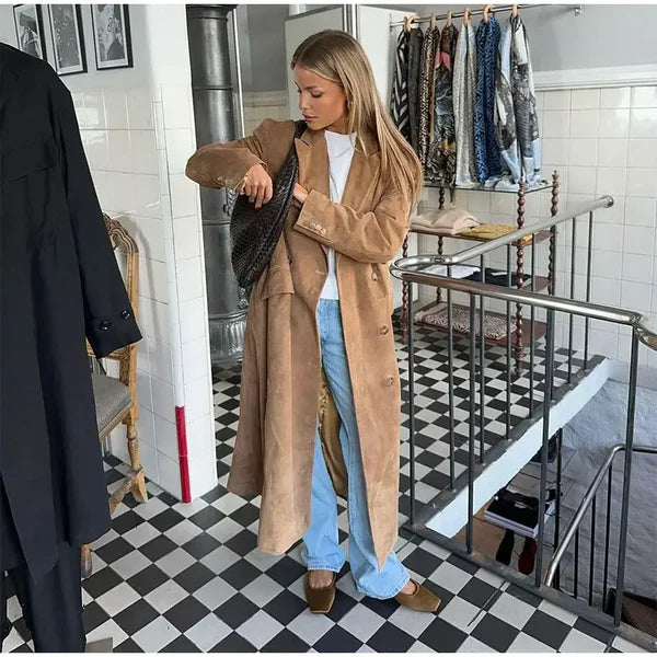 GR | Faux Suede Trenchcoat
