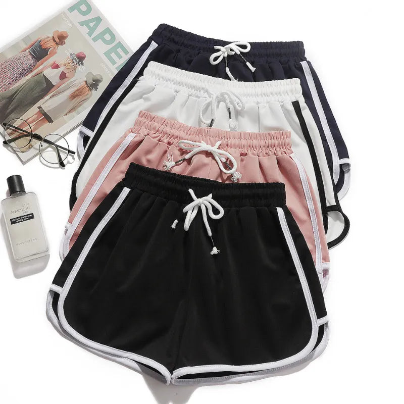 Women's striped shorts with breathable, elastic waistband