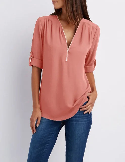 GR | Modern zip-up top made from sustainable cotton