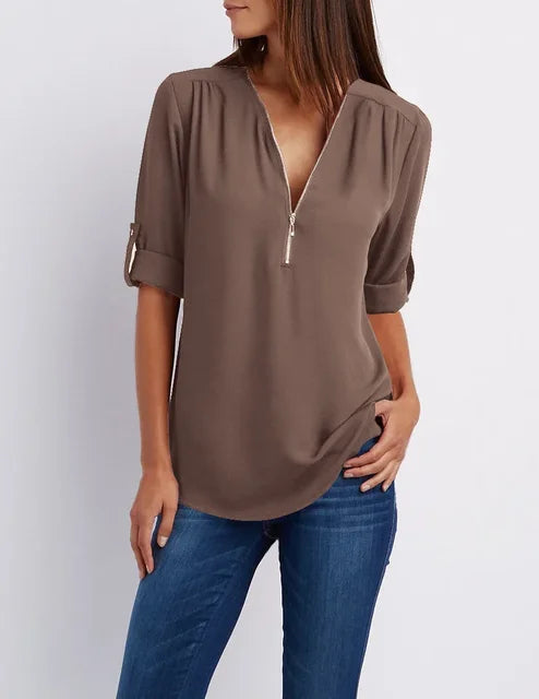 GR | Modern zip-up top made from sustainable cotton