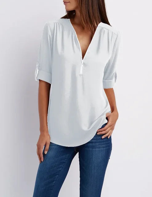 GR | Modern zip-up top made from sustainable cotton