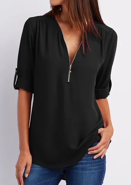 GR | Modern zip-up top made from sustainable cotton