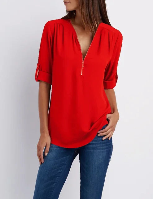 GR | Modern zip-up top made from sustainable cotton
