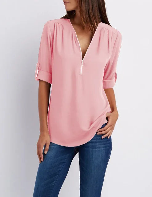 GR | Modern zip-up top made from sustainable cotton