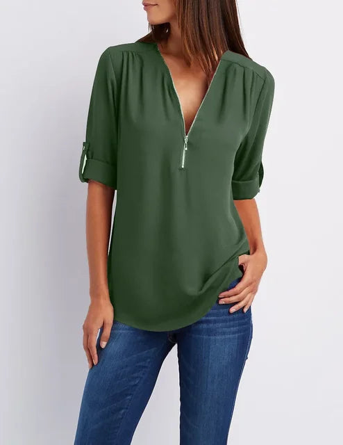 GR | Modern zip-up top made from sustainable cotton