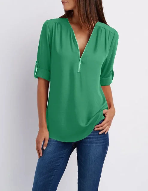 GR | Modern zip-up top made from sustainable cotton
