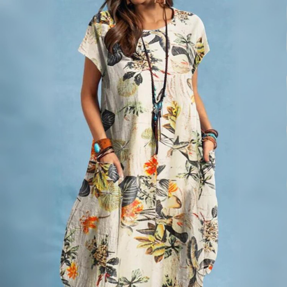GR | Elegant summer dress with round neckline
