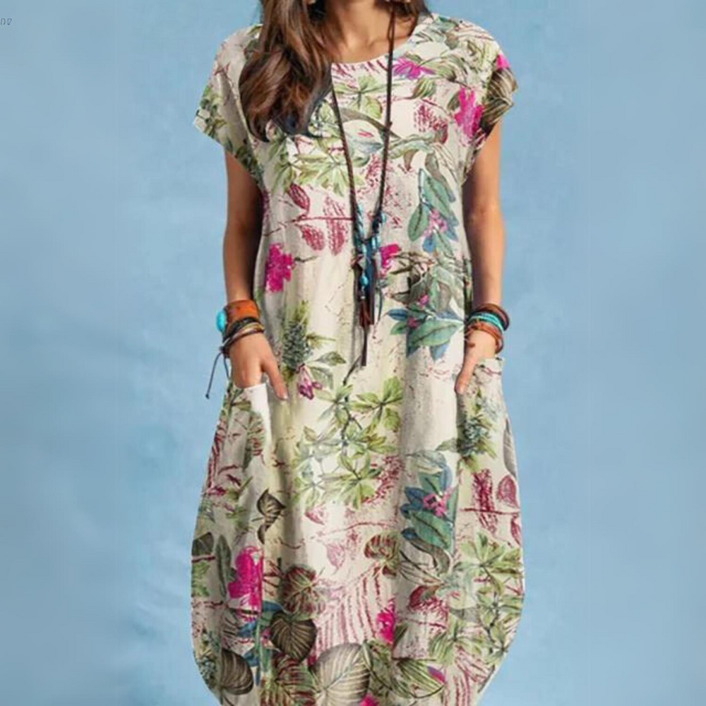 GR | Elegant summer dress with round neckline