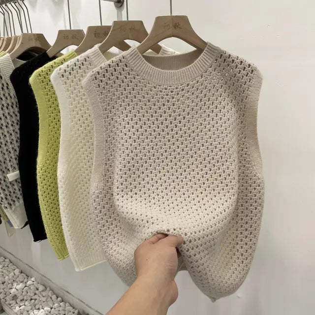 GR | Ärmelloser Strickpullover für Damen