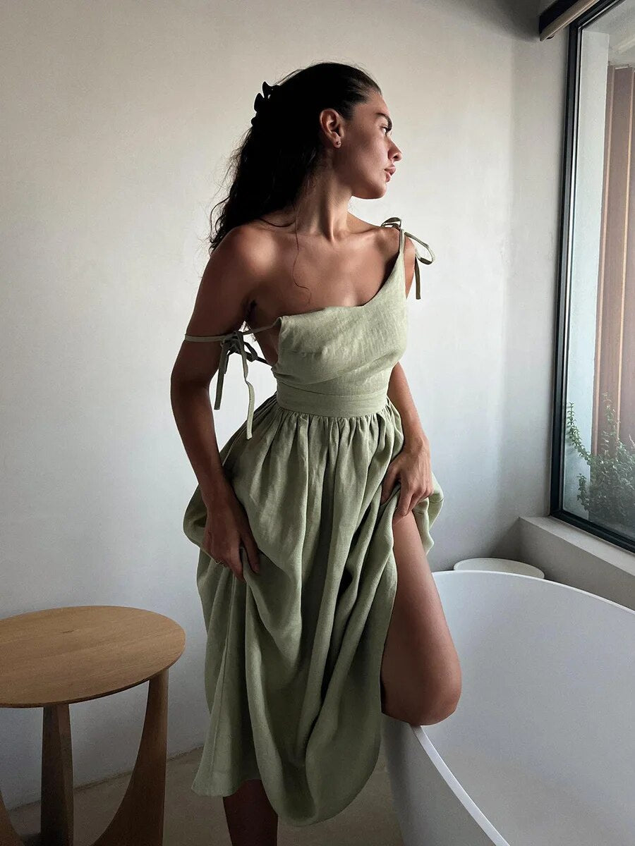 GR | Breathable Linen Summer Dress for Women