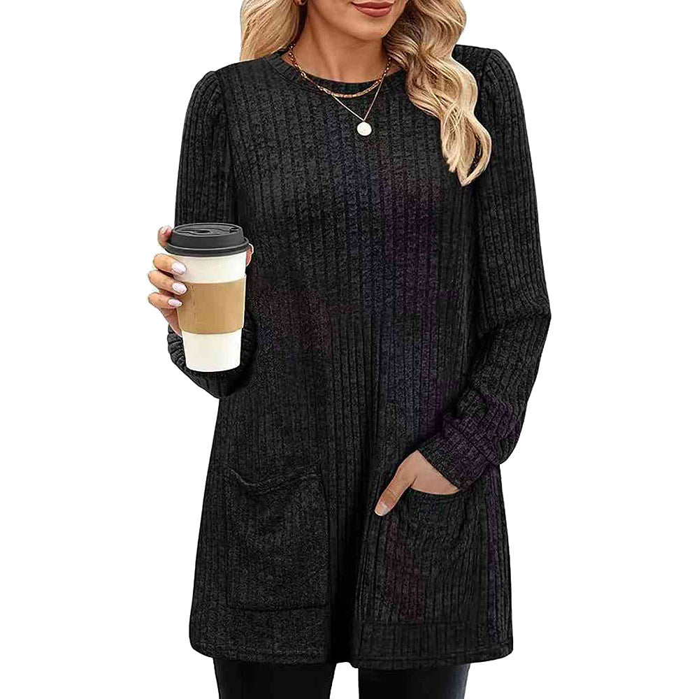 GR | Autumn and Winter new mid-length sweater dress for women