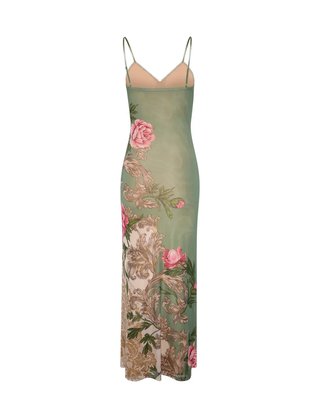 GR | Floral Green Lace Dress