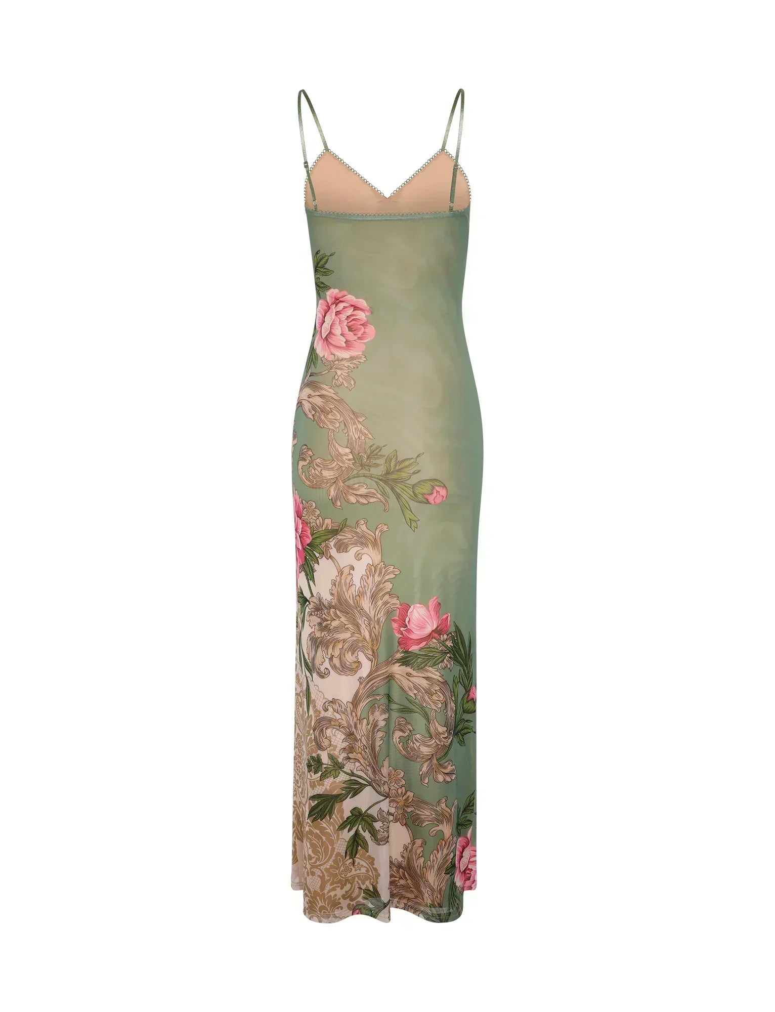 GR | Floral Green Lace Dress