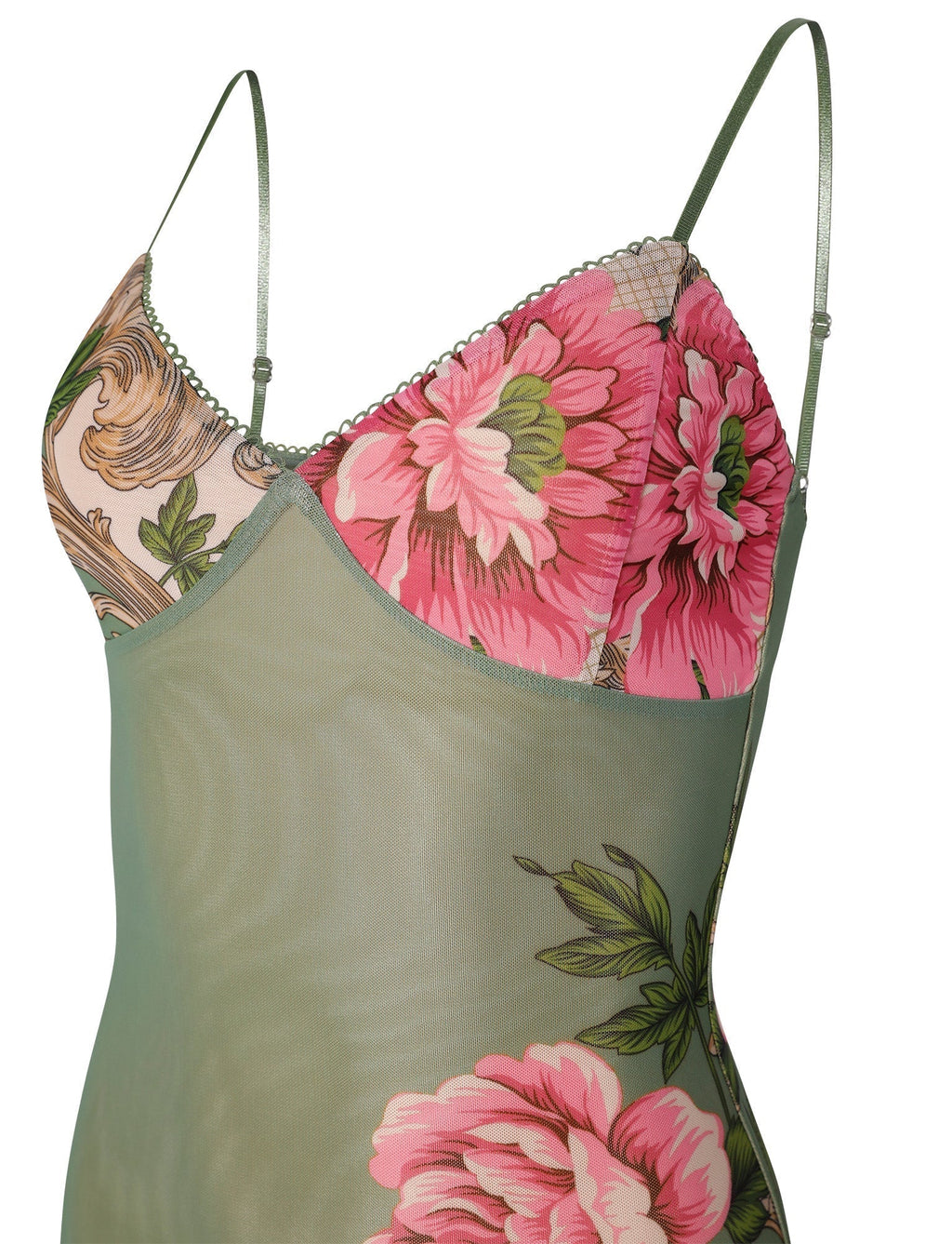GR | Floral Green Lace Dress