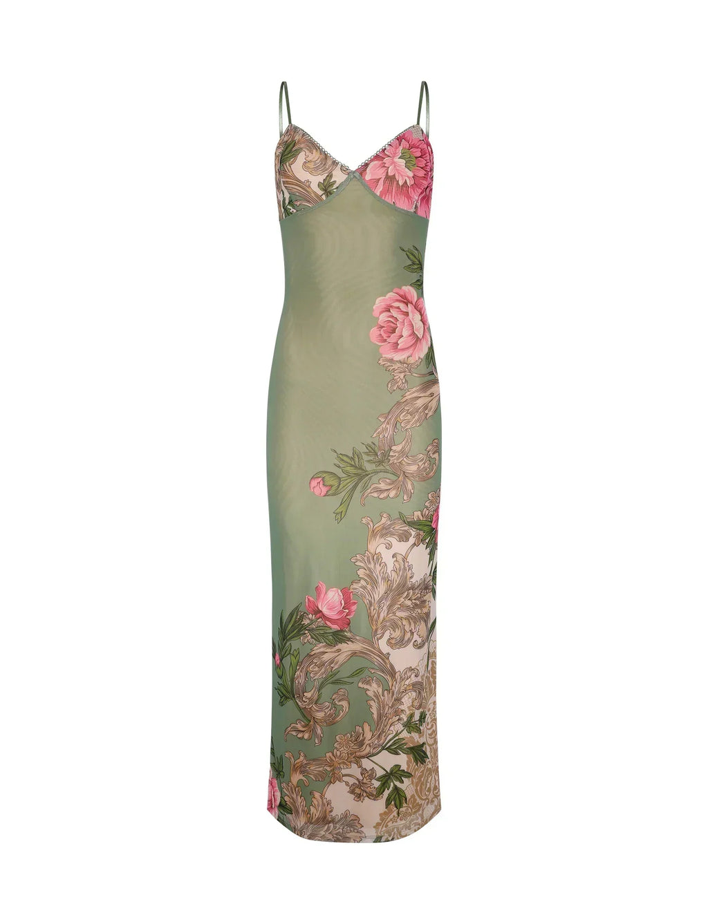 GR | Floral Green Lace Dress