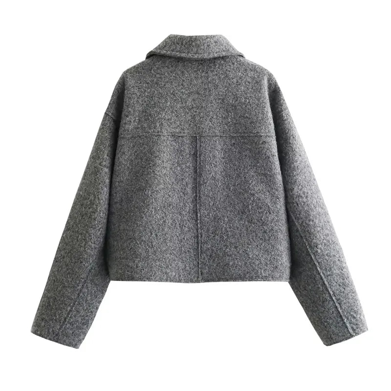 GR | Stylish cropped jacket with zipper