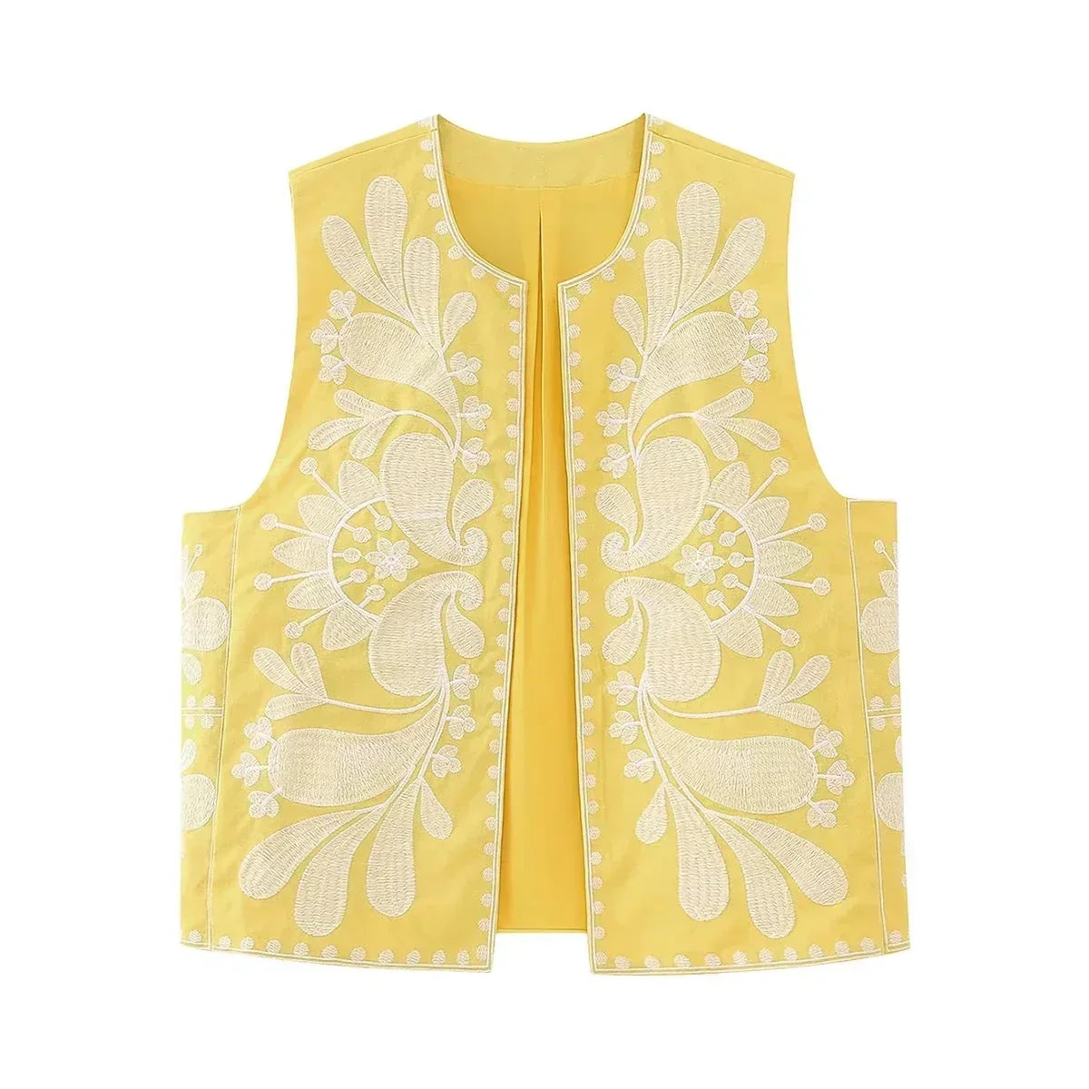 GR | Sleeveless vest with floral embroidery