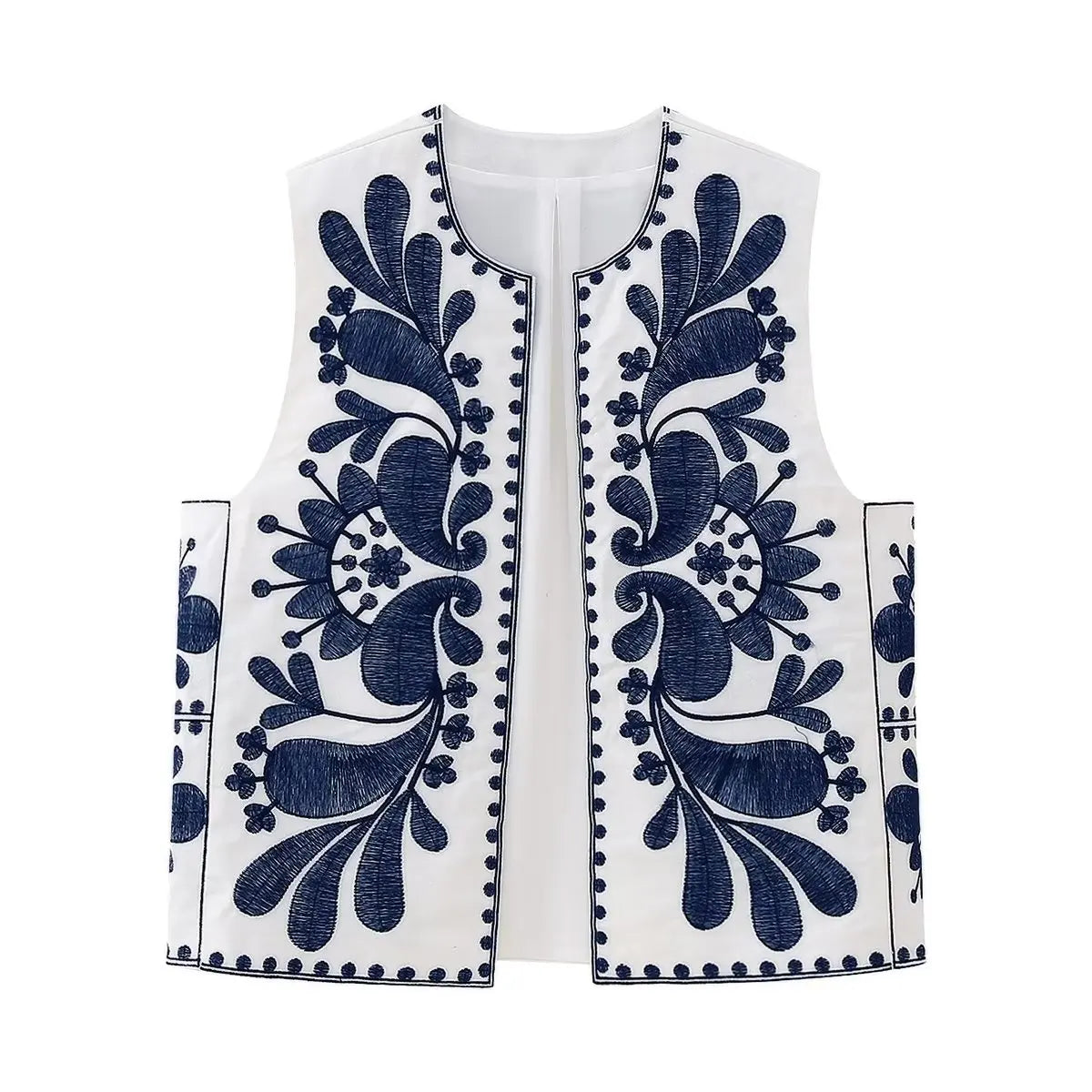 GR | Sleeveless vest with floral embroidery