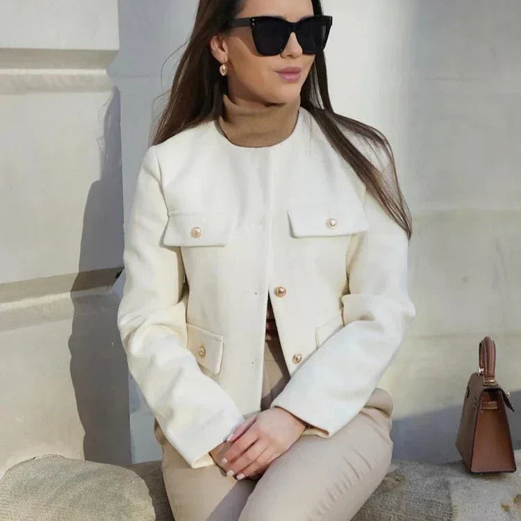 GR | Chic and elegant blazer jacket with button closure for women