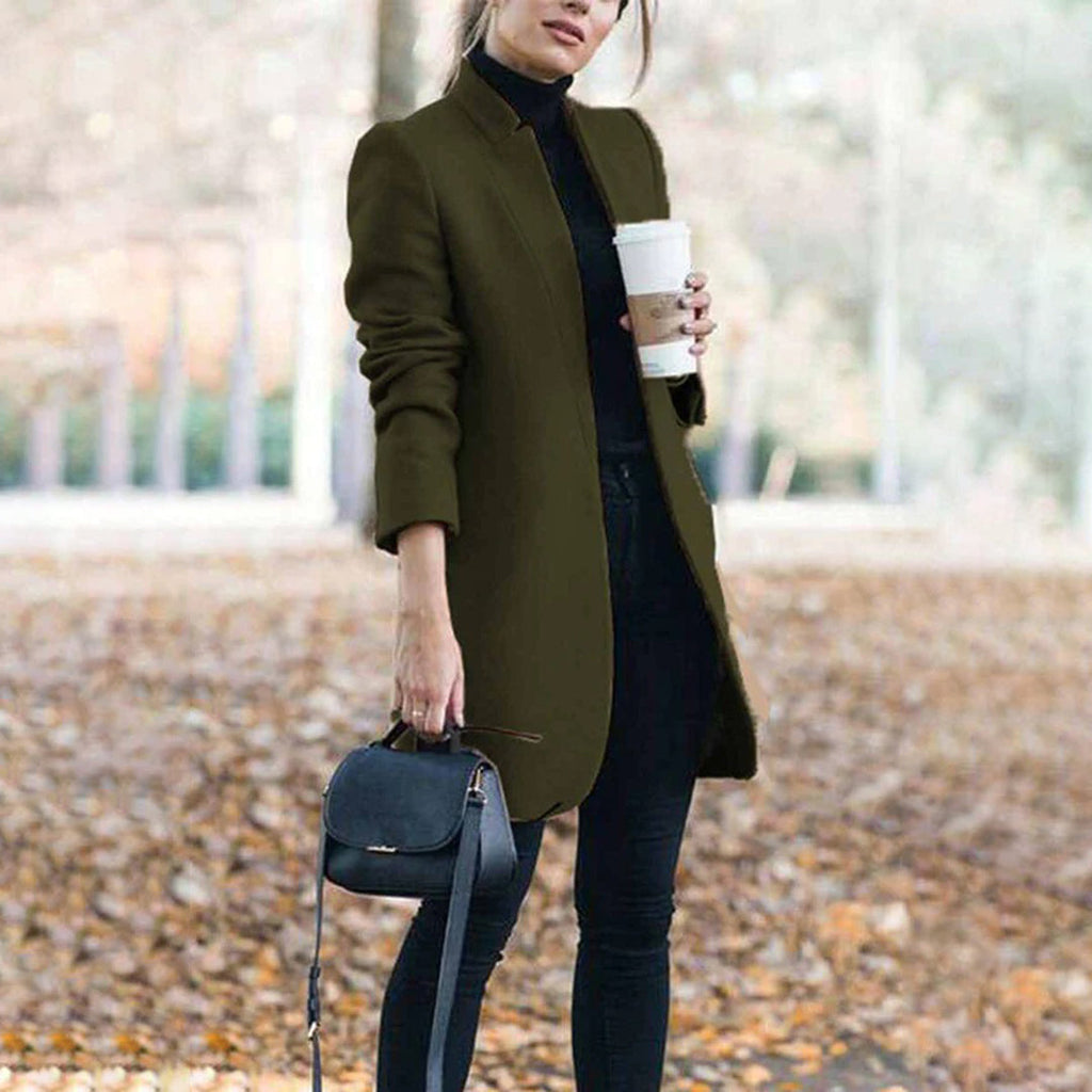 GR - Women's classic collarless coat