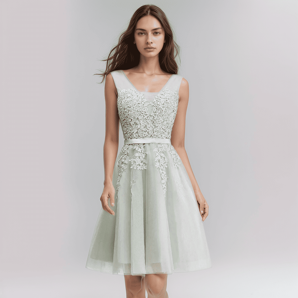 GR | Spitzenapplikation Kleid Für Die Hochzeit