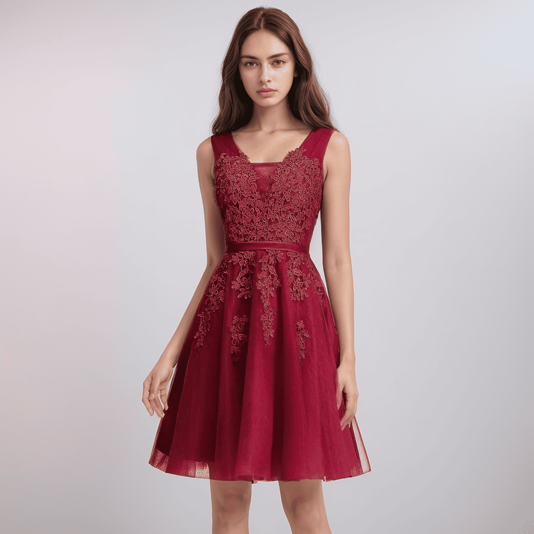 GR | Spitzenapplikation Kleid Für Die Hochzeit