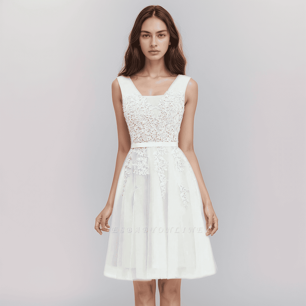 GR | Spitzenapplikation Kleid Für Die Hochzeit