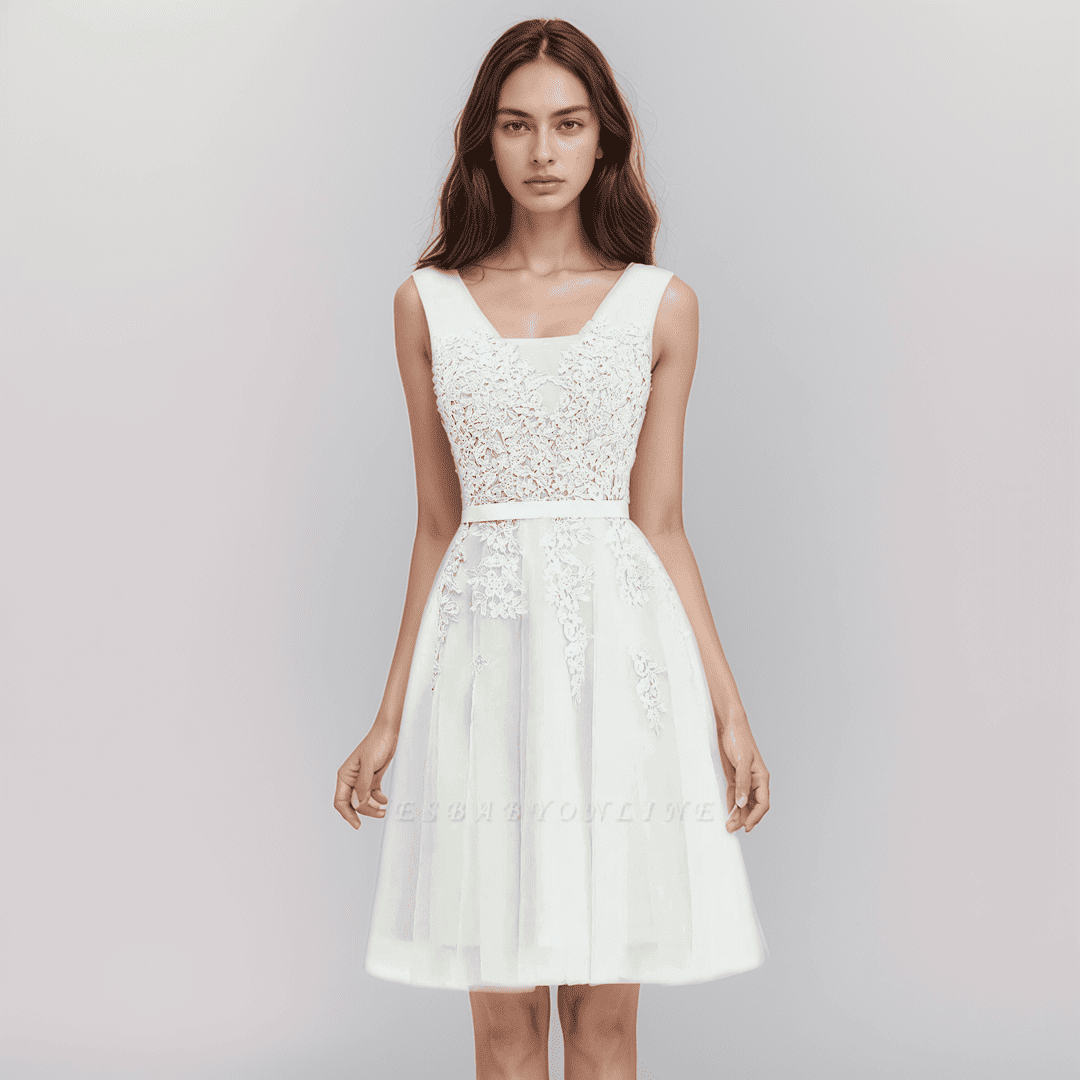 GR | Spitzenapplikation Kleid Für Die Hochzeit