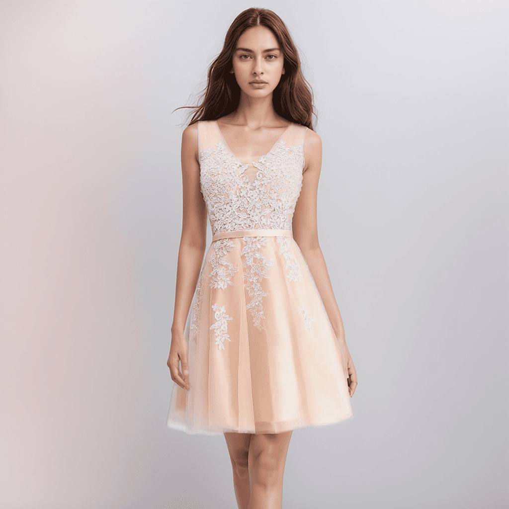 GR | Spitzenapplikation Kleid Für Die Hochzeit