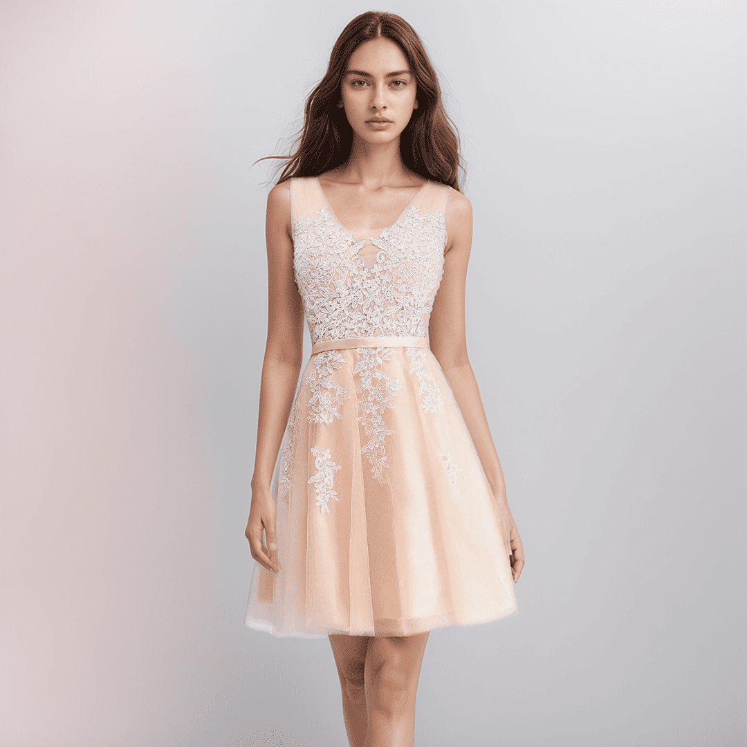 GR | Spitzenapplikation Kleid Für Die Hochzeit