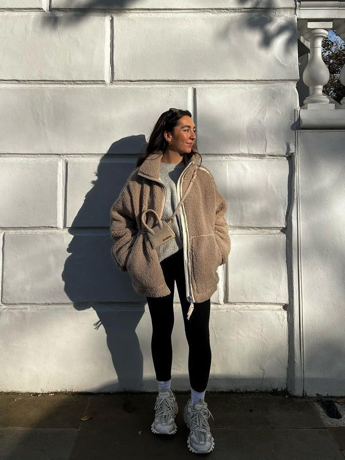 GR | Oversized fleece jacket with a relaxed fit and soft, warm fabric for women