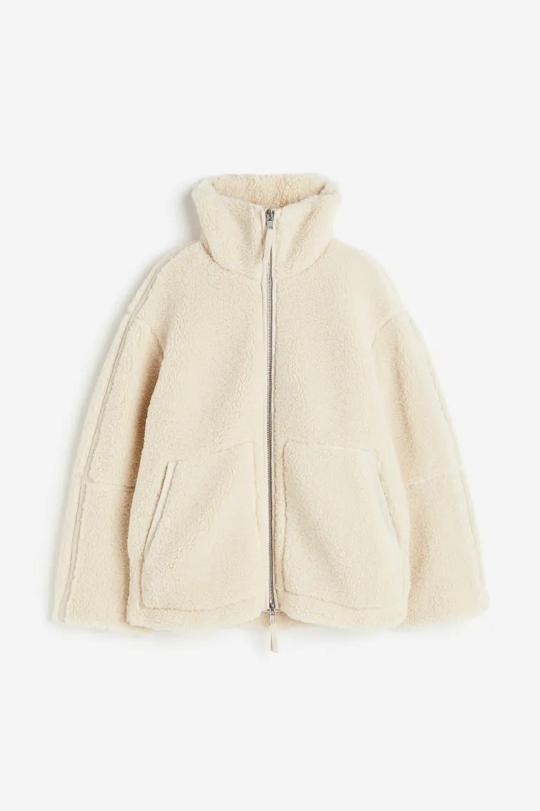 GR | Cozy Oversized Fleece Jacket with Relaxed Fit and Soft, Warm Fabric for Women