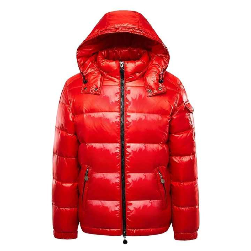 Black down jacket with an elegant sheen