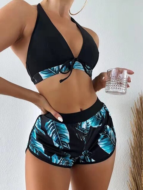 GR | Bikini with leaf print