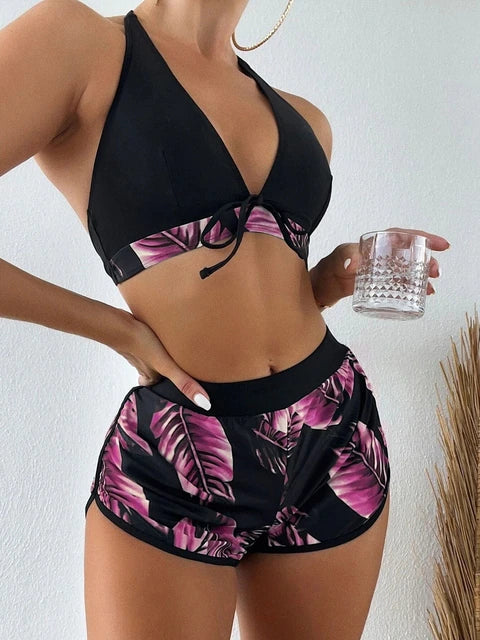 GR | Bikini with leaf print
